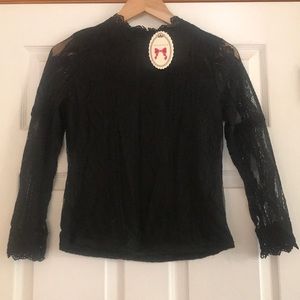 Brand new black lace blouse